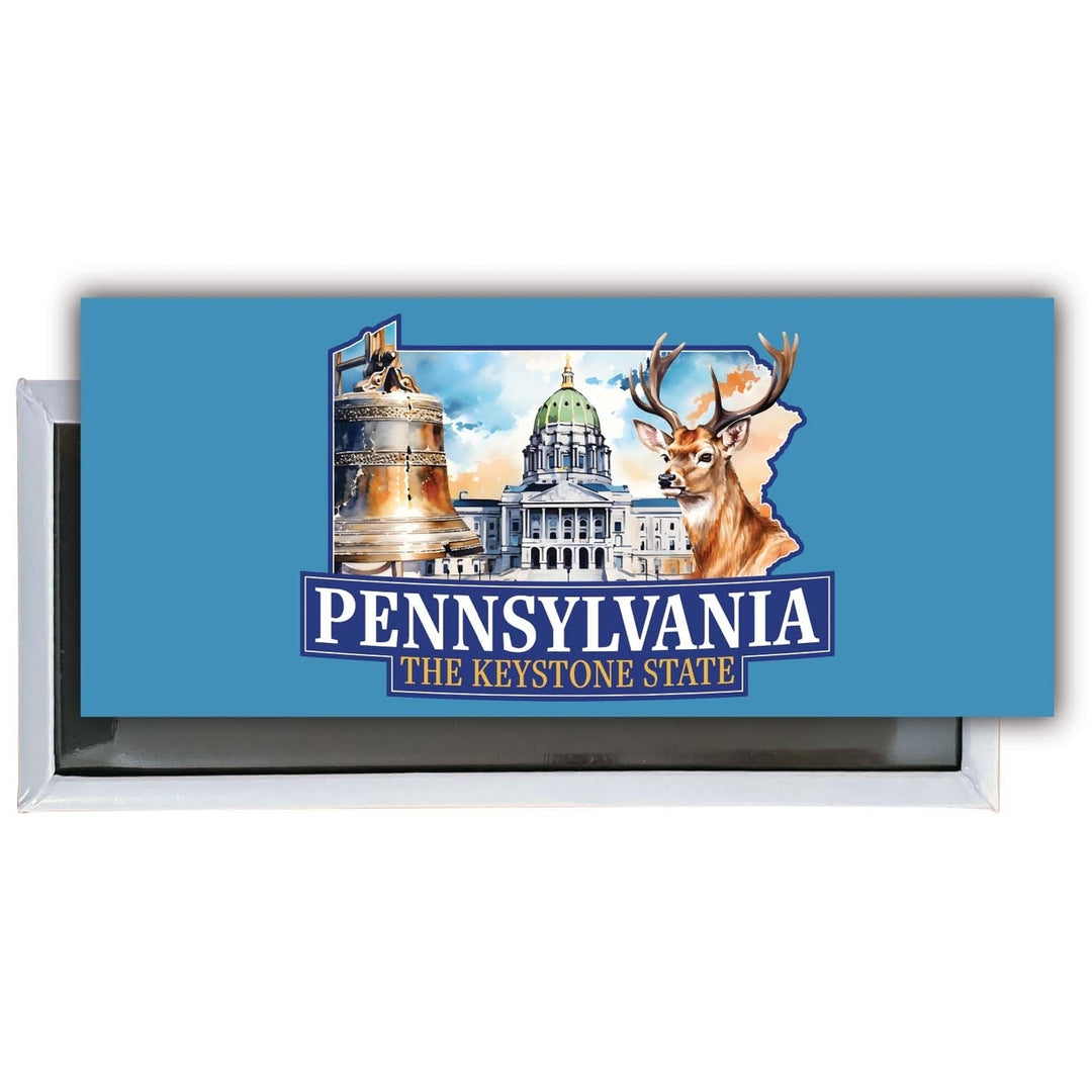 Pennsylvania Design D Souvenir Fridge Magnet 4.75 x 2 Inch Image 1