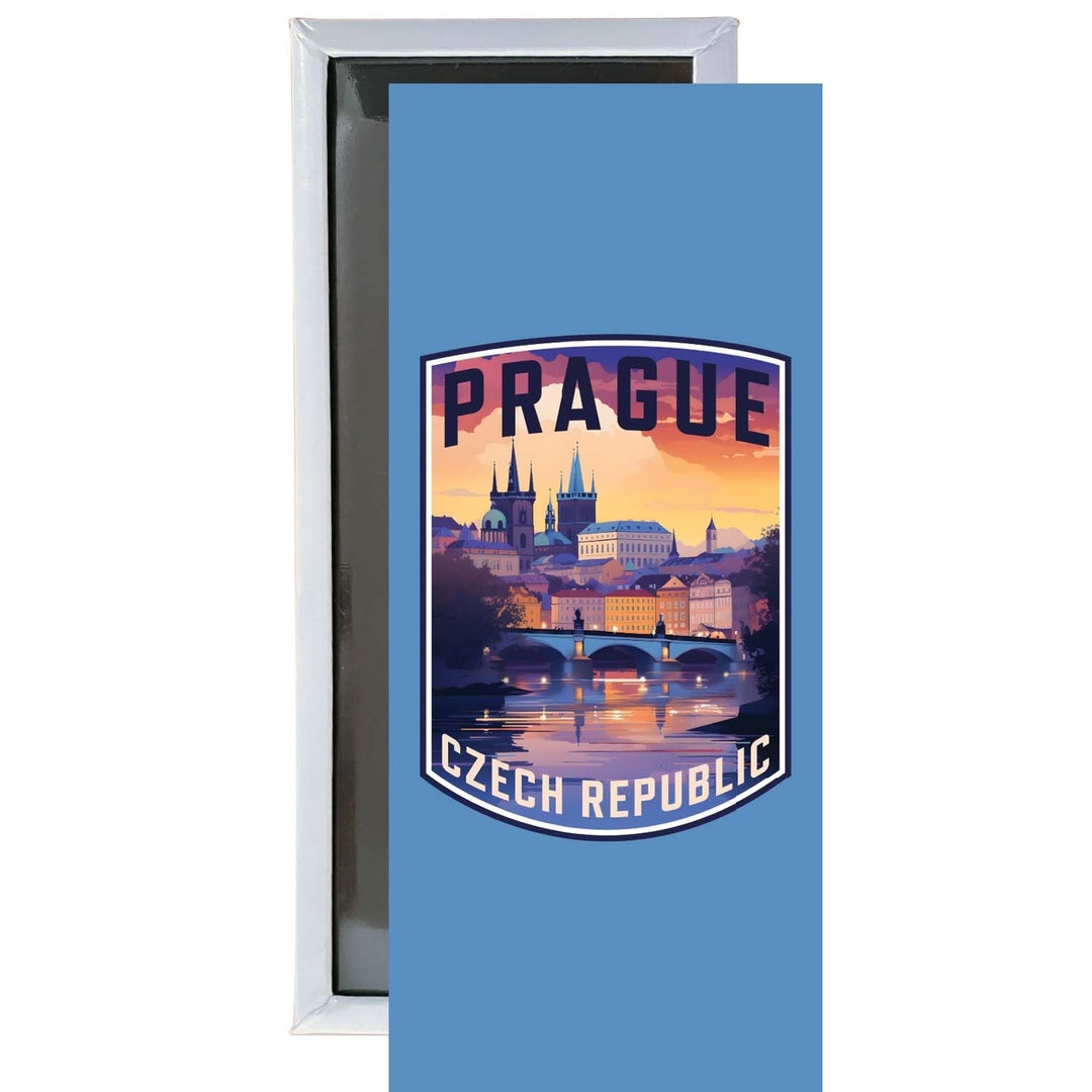 Prague Czech Republic Design B Souvenir Fridge Magnet 4.75 x 2 Inch Image 1