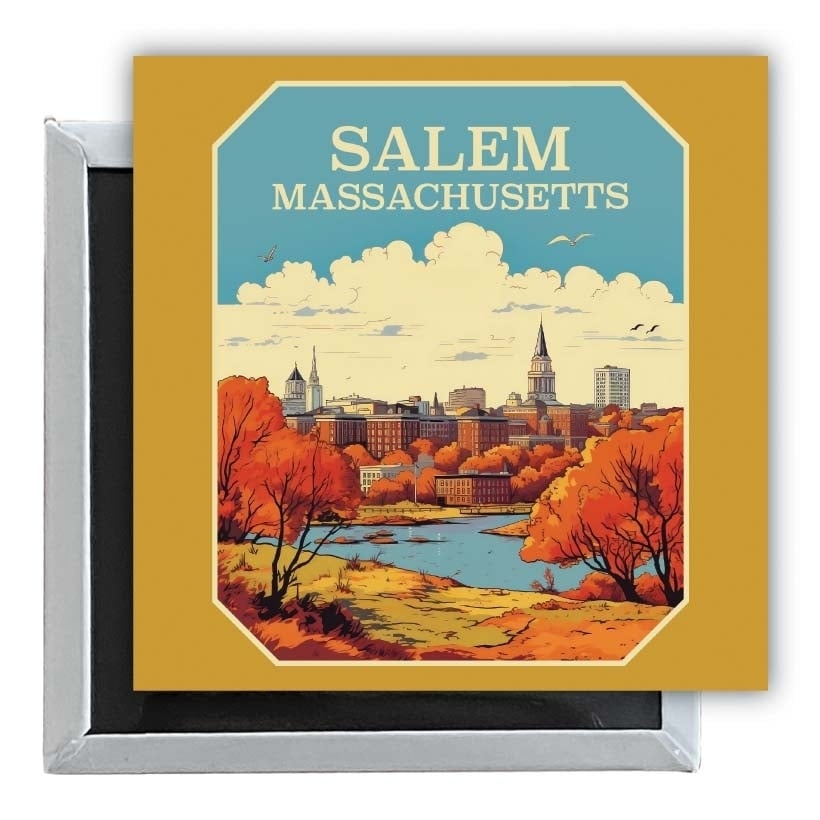 Salem Massachussettes Design A Souvenir 2.5 x 2.5-Inch Fridge Magnet Image 1