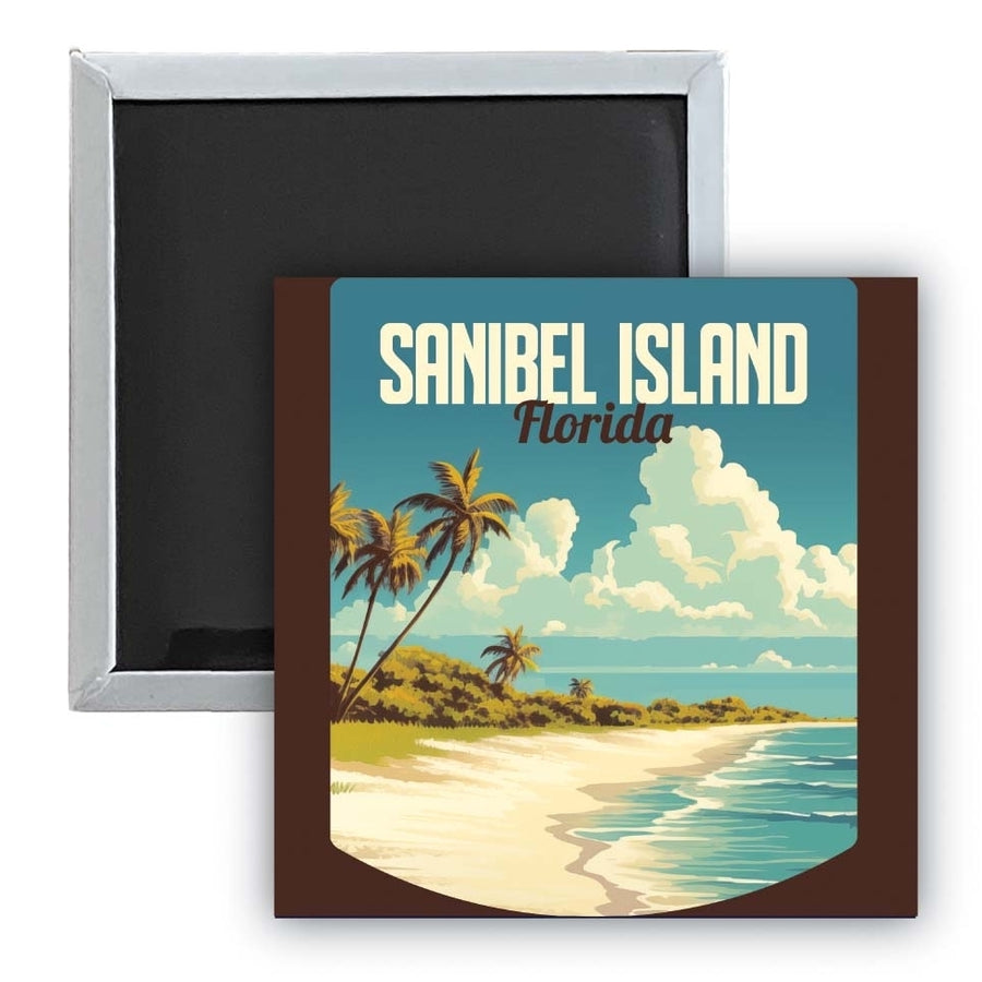 Sanibel Island Design A Souvenir 2.5 x 2.5-Inch Fridge Magnet Image 1