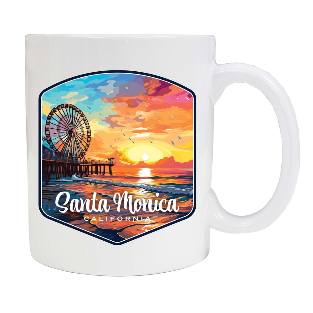 Santa Monica California Design A Souvenir 12 oz Ceramic Coffee Mug Image 2