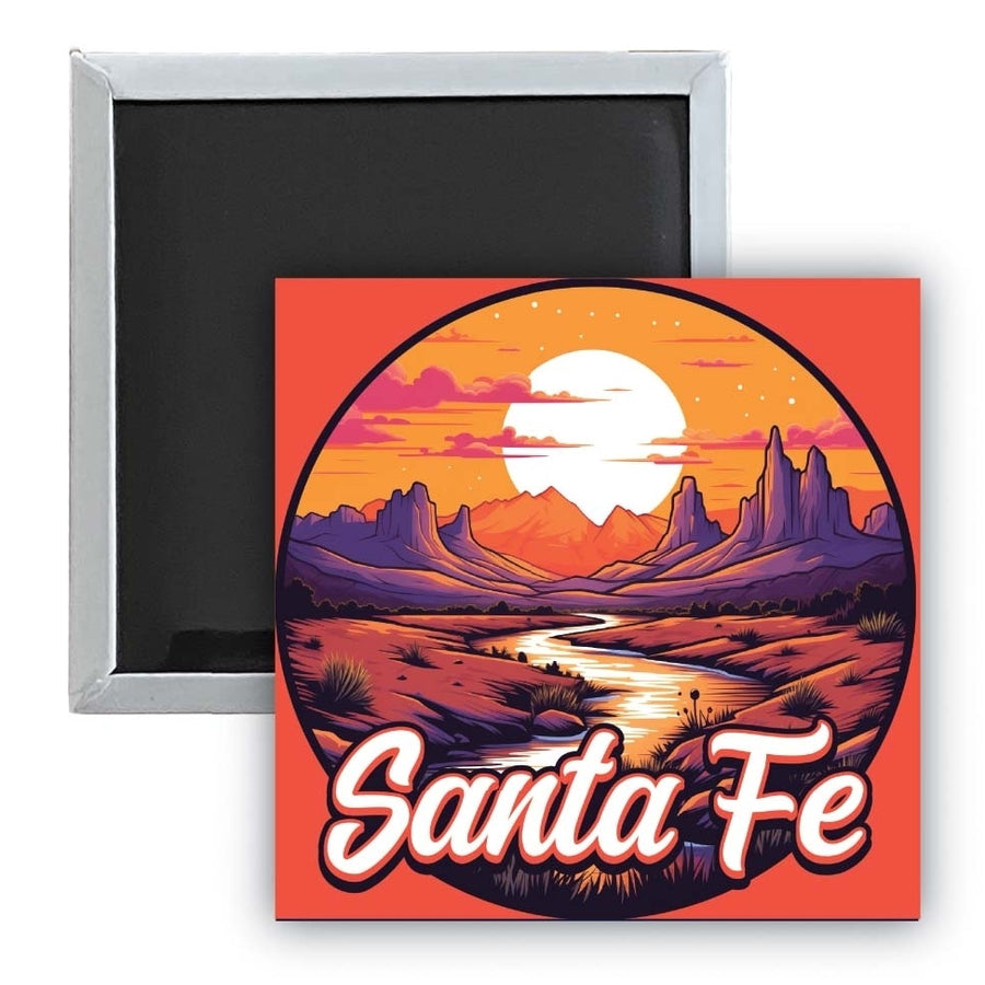 Santa Fe Mexico Design B Souvenir 2.5 x 2.5-Inch Fridge Magnet Image 1