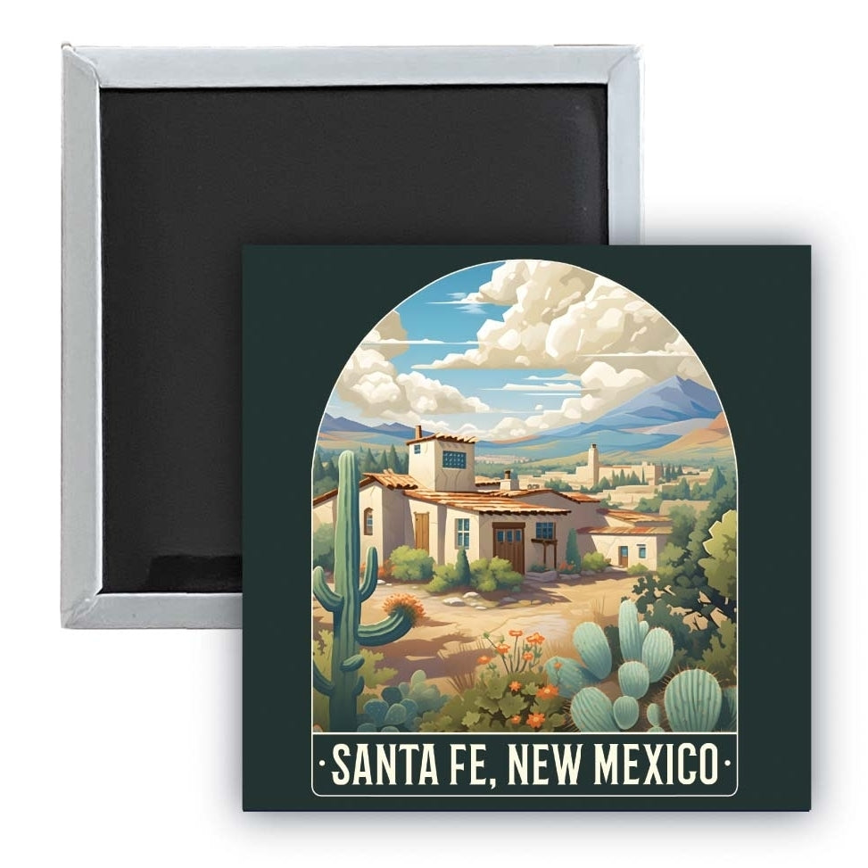 Santa Fe Mexico Design C Souvenir 2.5 x 2.5-Inch Fridge Magnet Image 1