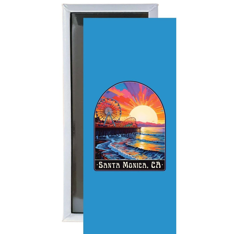 Santa Monica California Design B Souvenir Fridge Magnet 4.75 x 2 Inch Image 1