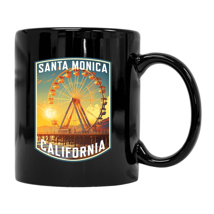 Santa Monica California Design C Souvenir 12 oz Ceramic Coffee Mug Image 1