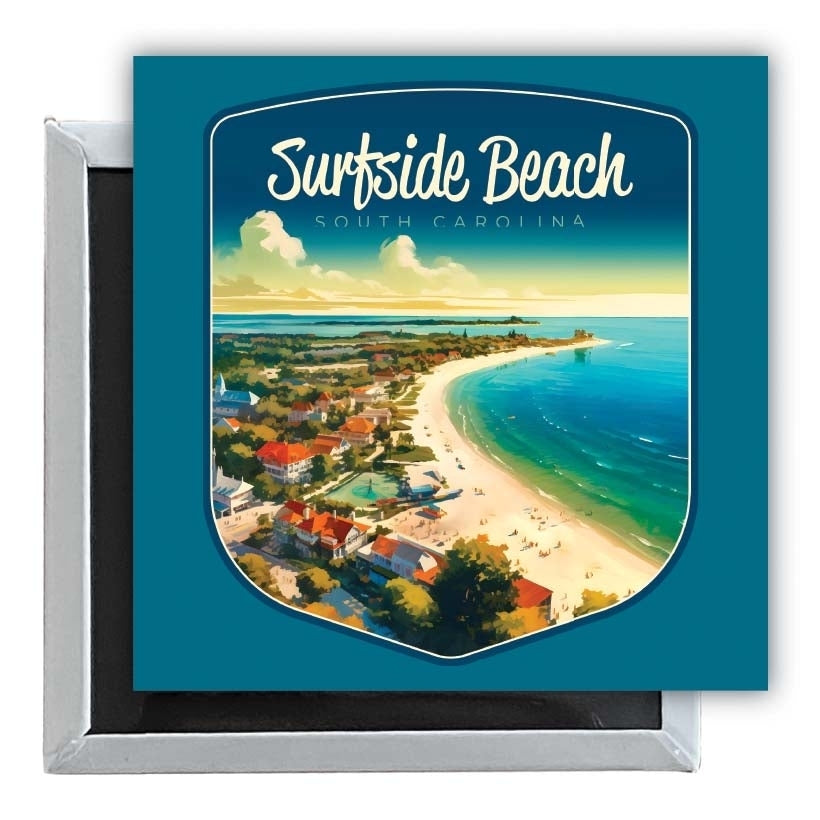 Surfside Beach South Carolina Design A Souvenir 2.5 x 2.5-Inch Fridge Magnet Image 1