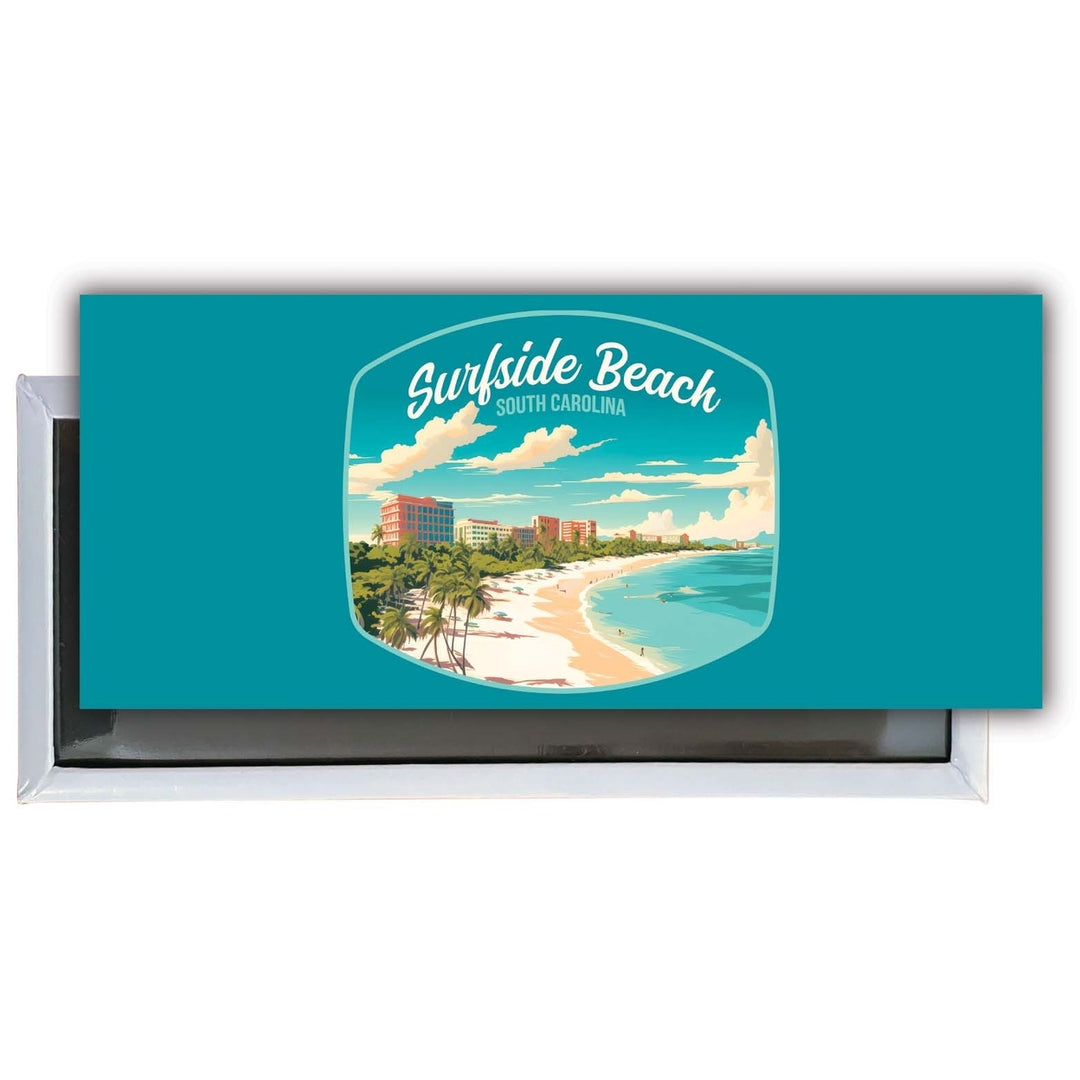 Surfside Beach South Carolina Design B Souvenir Fridge Magnet 4.75 x 2 Inch Image 1