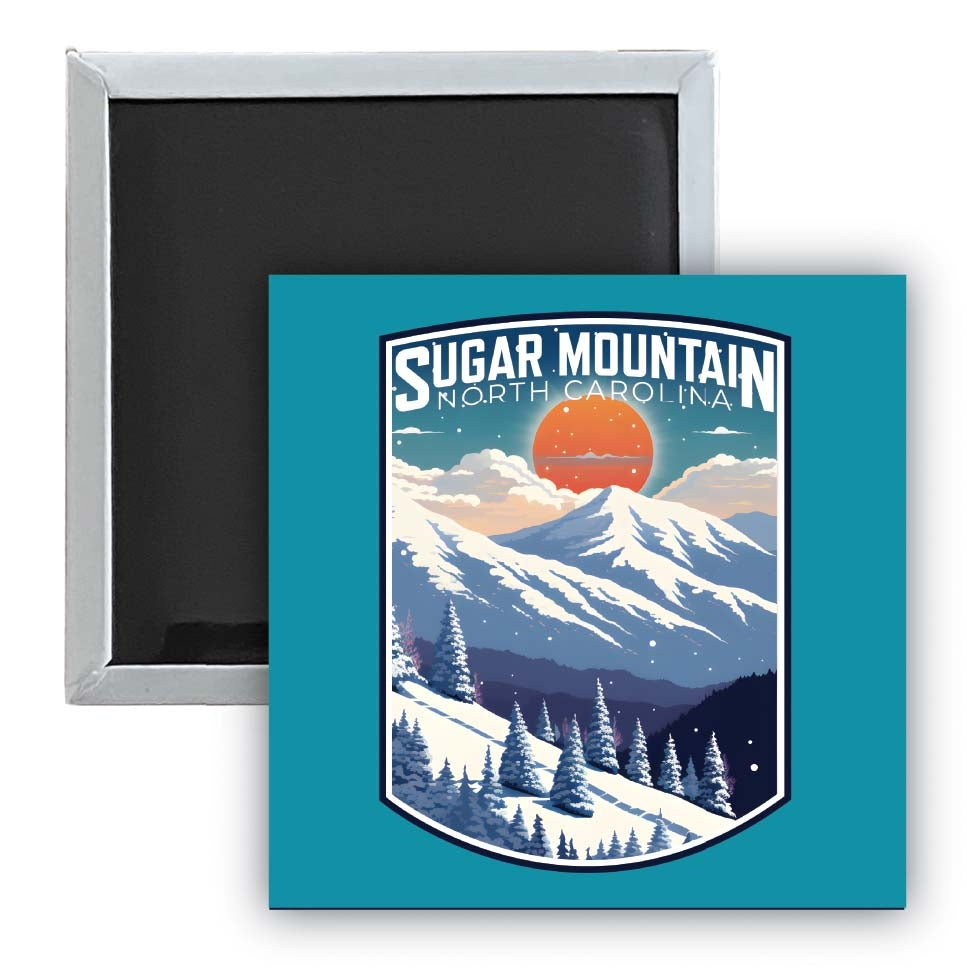 Sugar Mountain North Carolina Design A Souvenir 2.5 x 2.5-Inch Fridge Magnet Image 1