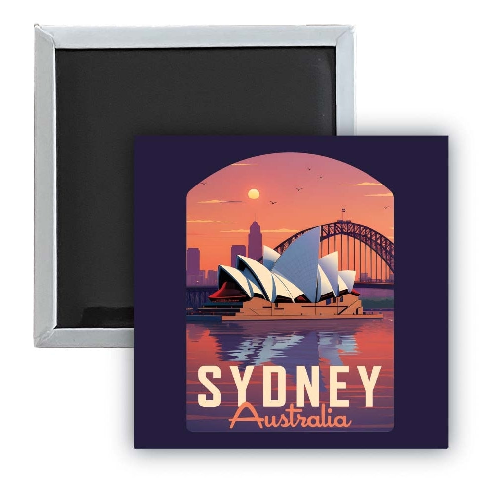 Sydney Australia Design B Souvenir 2.5 x 2.5-Inch Fridge Magnet Image 1