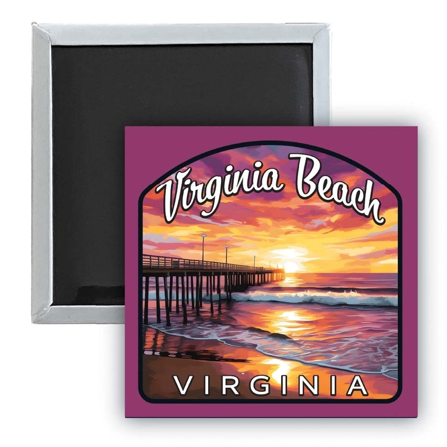 Virginia Beach Viginia Design A Souvenir 2.5 x 2.5-Inch Fridge Magnet Image 1