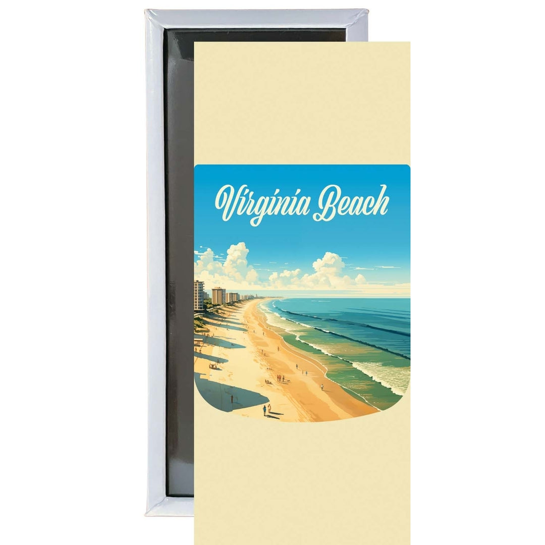 Virginia Beach Virginia Design B Souvenir Fridge Magnet 4.75 x 2 Inch Image 1