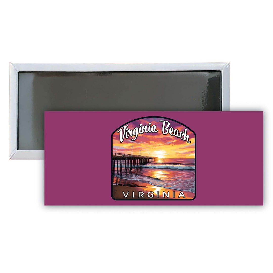 Virginia Beach Viginia Design A Souvenir Fridge Magnet 4.75 x 2 Inch Image 1