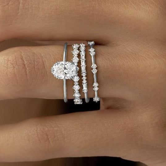 Four piece Jewelry Set with Diamond Zircon Flower Engagement Anniversary Luxury Jewelry Set Ring Image 2