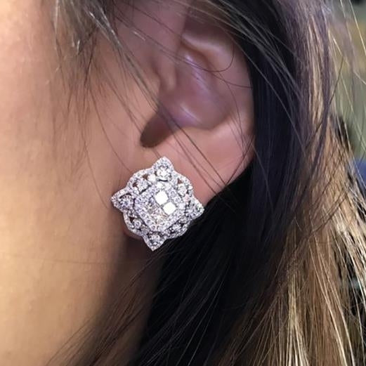 French style cool and delicate earrings with a slightly inlaid kaleidoscope temperament earringswomens light luxury and Image 2