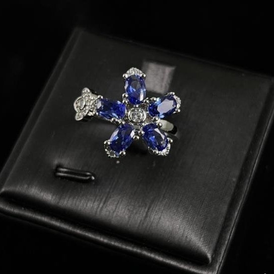 The  Tanzanite ring shines with a luxurious and elegant temperamentand the opening of the ring is adjustable Image 2