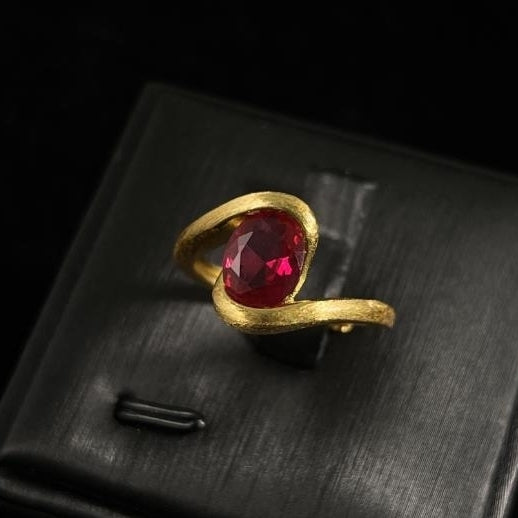 Chinese minimalist line feeling ringhandcrafted brushed temperamentelegant and simple yet sophisticated ring Image 1