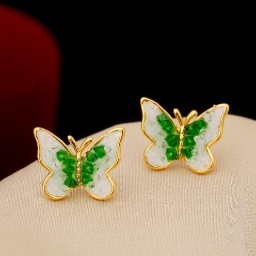 Gradient crystal butterfly earrings for women in summerlight luxurynichehigh-end feel earrings Image 1