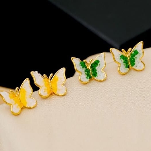 Gradient crystal butterfly earrings for women in summerlight luxurynichehigh-end feel earrings Image 2