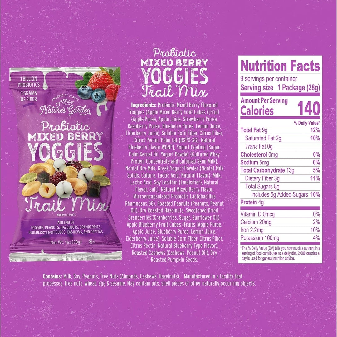 Natures Garden Yoggies Trail Mix Variety Pack 1 Ounce (Pack of 18) Image 3