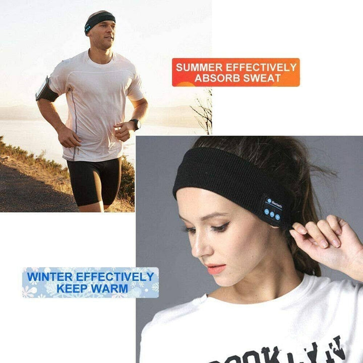 Wireless Bluetooth 5.0 Sports Stereo Headband Headphones Run Sleep Music Headset ( Black ) Image 6