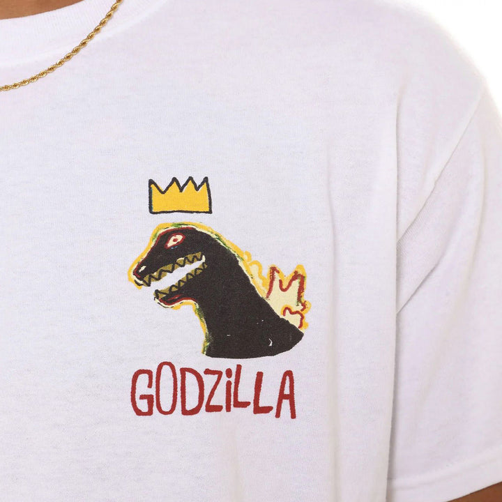 Godzilla Doodle with Crown Front and Back Print T-Shirt Image 4