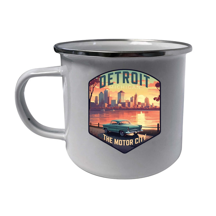 Detroit Michigan Design A Souvenir Tin Camper Coffee Mug Image 1