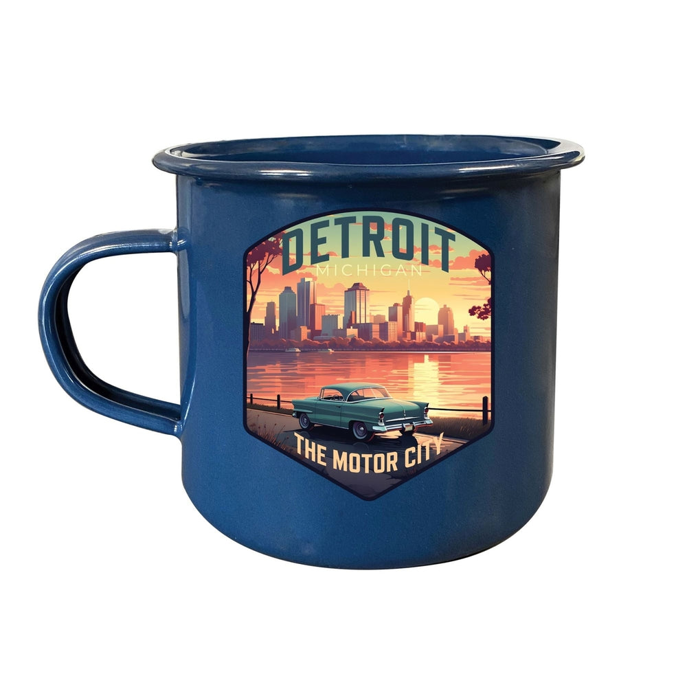 Detroit Michigan Design A Souvenir Tin Camper Coffee Mug Image 2