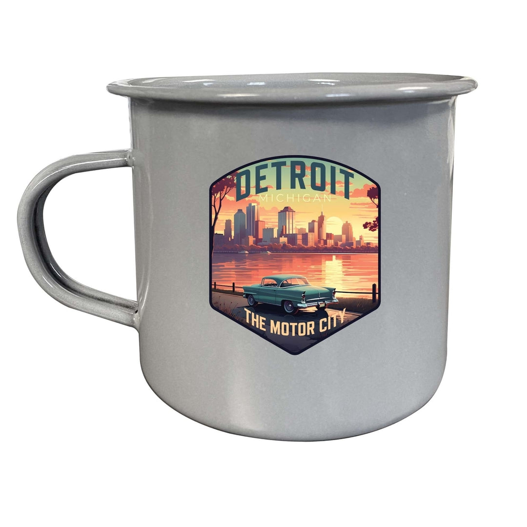 Detroit Michigan Design A Souvenir Tin Camper Coffee Mug Image 3