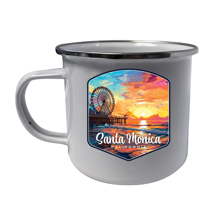 Santa Monica California Design A Souvenir Tin Camper Coffee Mug Image 1