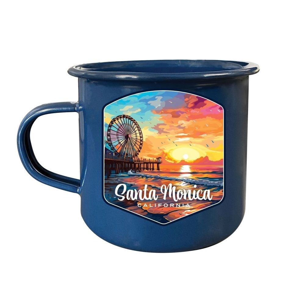 Santa Monica California Design A Souvenir Tin Camper Coffee Mug Image 2