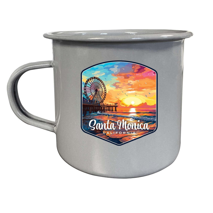 Santa Monica California Design A Souvenir Tin Camper Coffee Mug Image 3