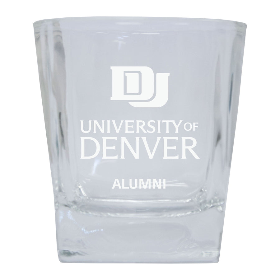 University of Denver Pioneers Etched Alumni 8 oz Whiskey Rocks Glass Officially Licensed Collegiate Product Image 1