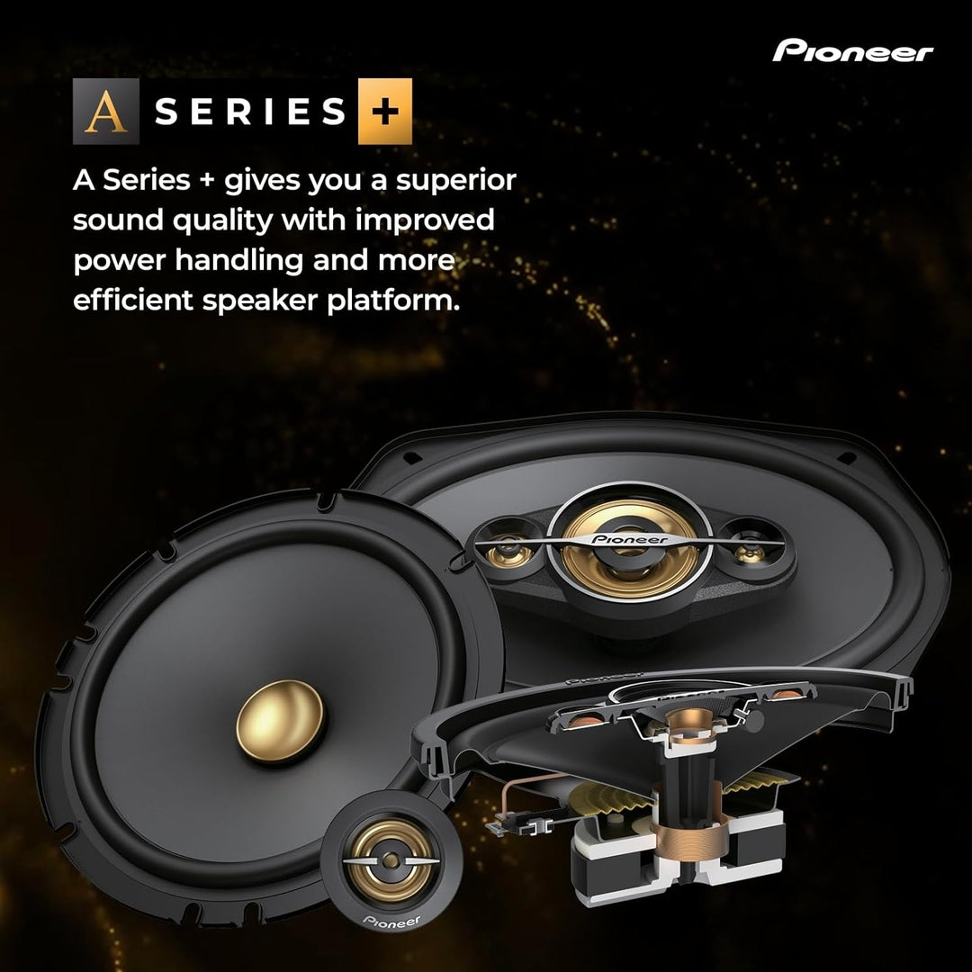 Pioneer TS-A1081F 4-Inch 2-Way Coaxial Car Speakers Black Clear Sound Bass Performance Image 4