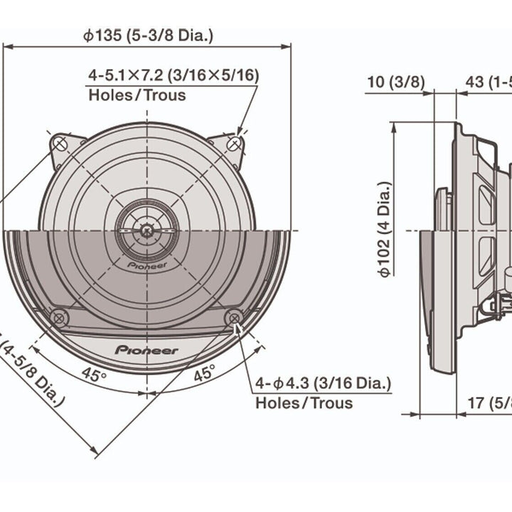 Pioneer TS-A1081F 4-Inch 2-Way Coaxial Car Speakers Black Clear Sound Bass Performance Image 8