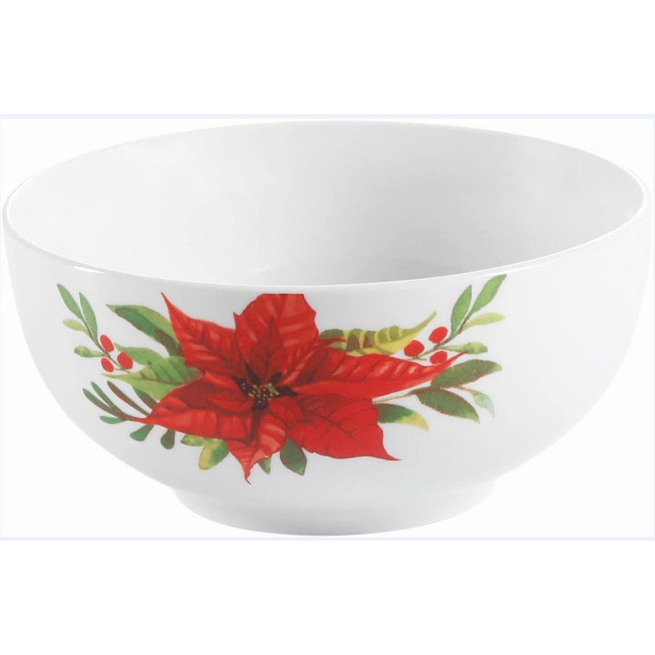 Gibson Magic Poinsettia 16-Piece Dinnerware Set - Red Floral- Image 3