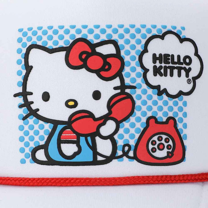 Hello Kitty on Dial Phone Printed Mesh Trucker Hat Image 3