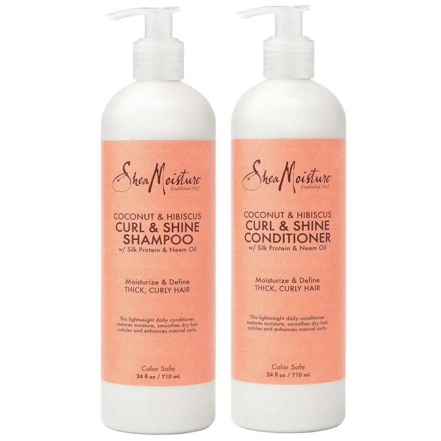 Shea Moisture Coconut and Hibiscus Shampoo and Conditioner 24 Fluid Ounce (2 Pack) Image 1