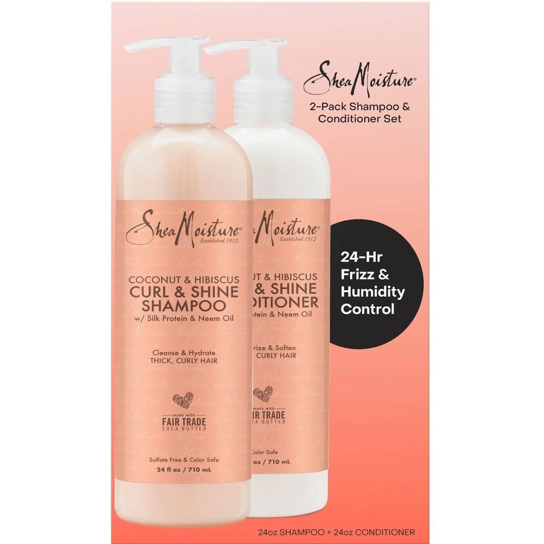 Shea Moisture Coconut and Hibiscus Shampoo and Conditioner 24 Fluid Ounce (2 Pack) Image 2