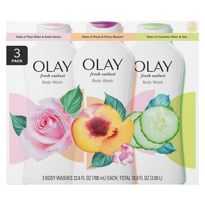 Olay Fresh Outlast Body Wash with Vitamin B3 Complex 23.6 Fluid Ounce (3 Pack) Image 1