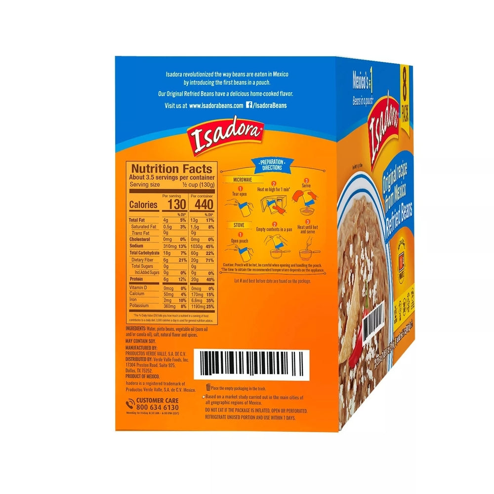 Isadora Refried Original Beans Pouch 15.2 Ounce (Pack of 8) Image 2