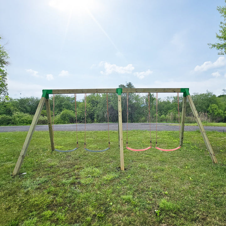 Heavy-Duty Green Steel Swing Set Brackets with Hardware for Backyard Playset Image 3