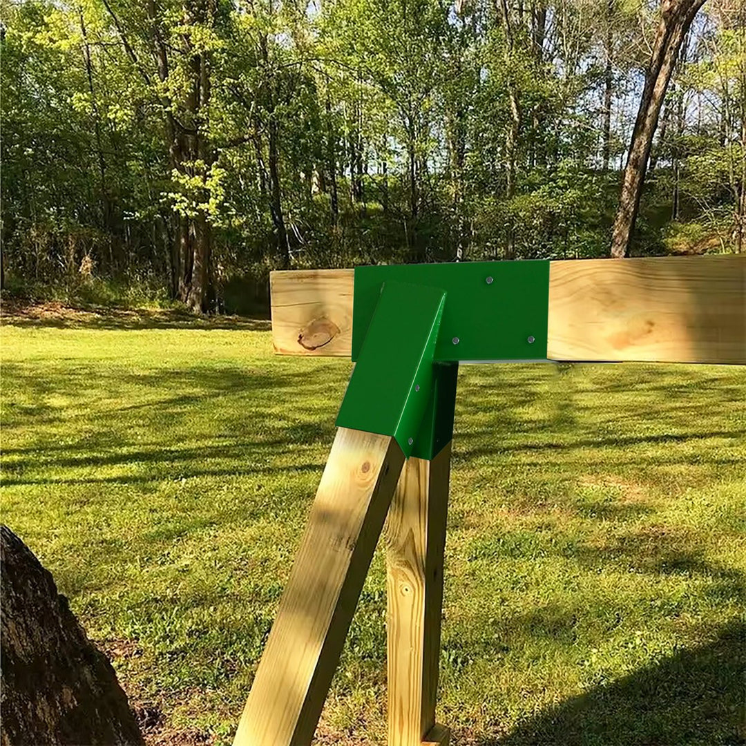 Heavy-Duty Green Steel Swing Set Brackets with Hardware for Backyard Playset Image 8