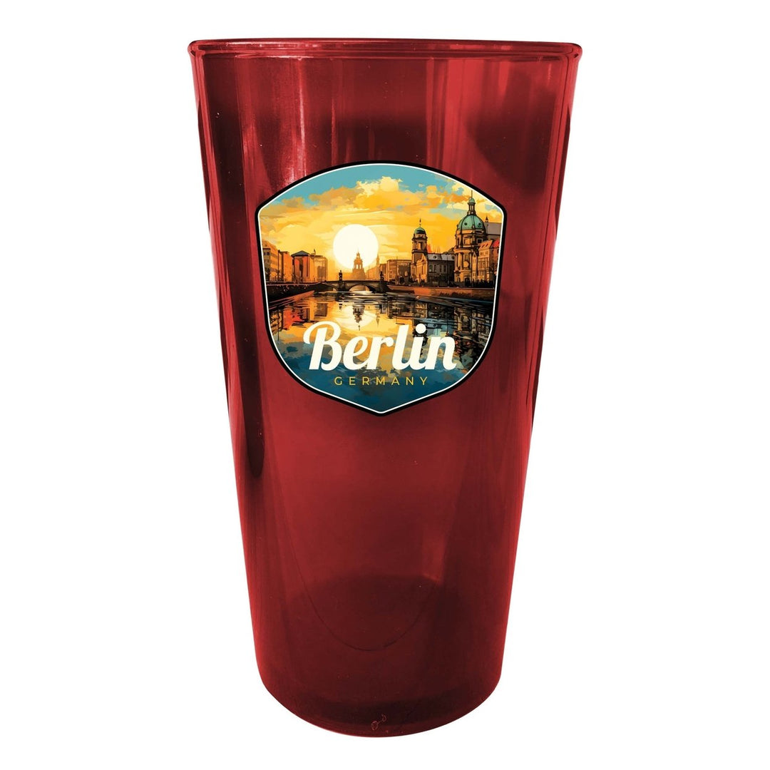 Berlin Germany Design C Souvenir Plastic 16 oz pint Image 1