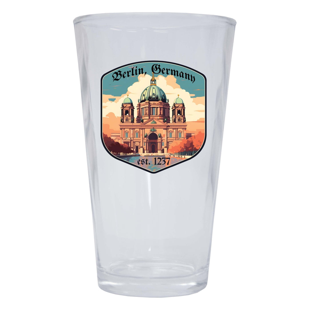 Berlin Germany Design B Souvenir 16 oz Pint Glass Image 1