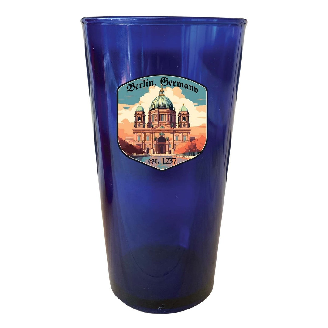 Berlin Germany Design B Souvenir Plastic 16 oz pint Image 1