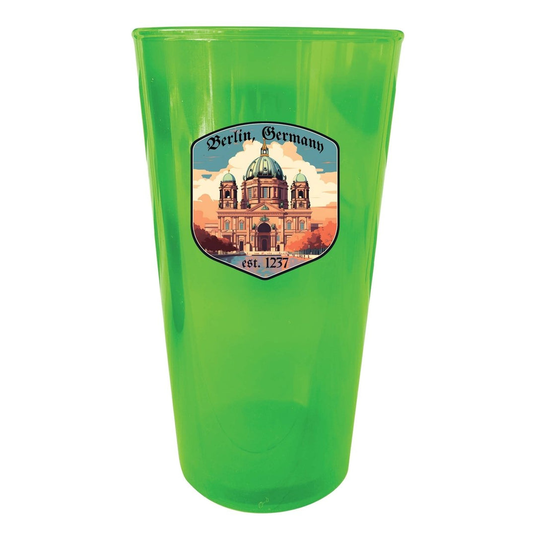 Berlin Germany Design B Souvenir Plastic 16 oz pint Image 1