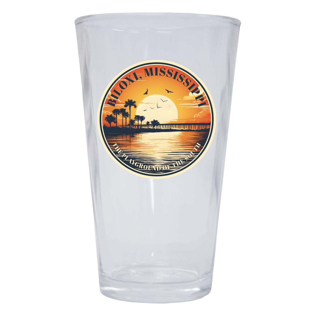 Biloxi Mississippi Design A Souvenir 16 oz Pint Glass Image 1