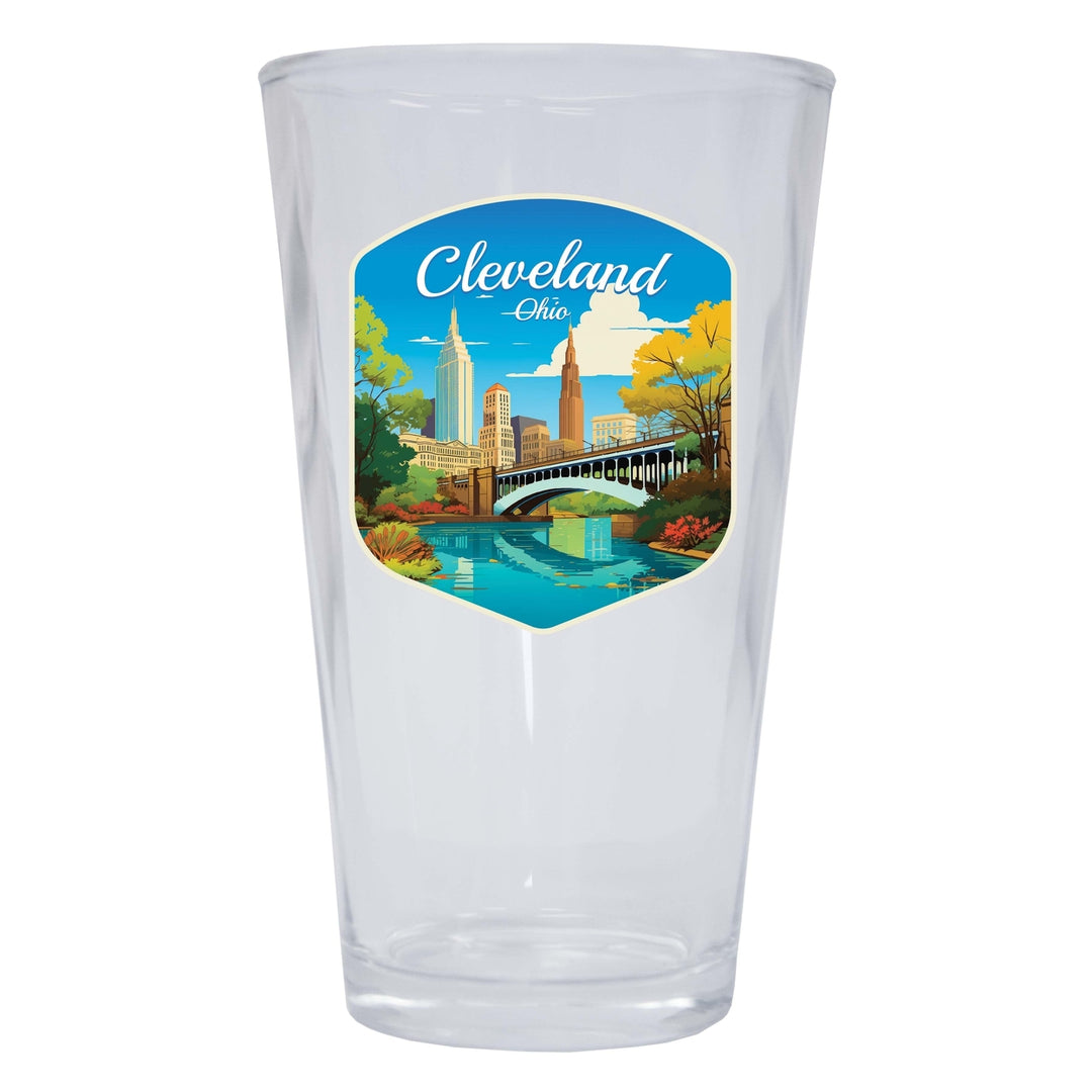 Cleveland Ohio Design B Souvenir 16 oz Pint Glass Image 1