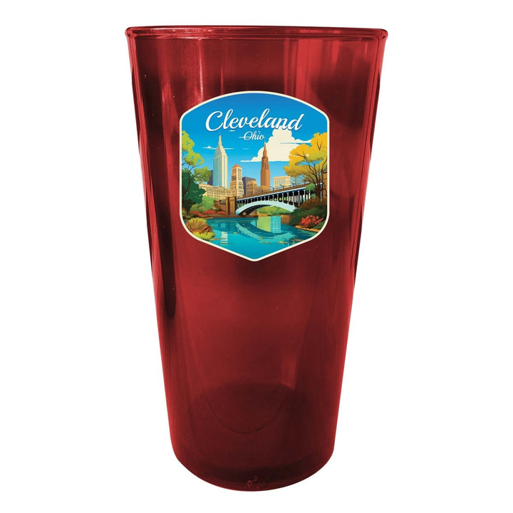 Cleveland Ohio Design B Souvenir Plastic 16 oz pint Image 1