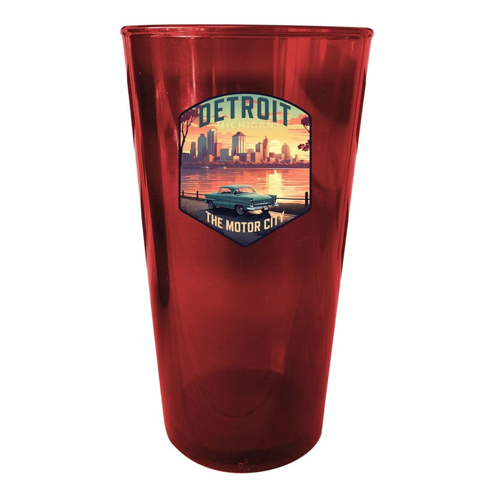 Detroit Michigan Design A Souvenir Plastic 16 oz pint Image 1